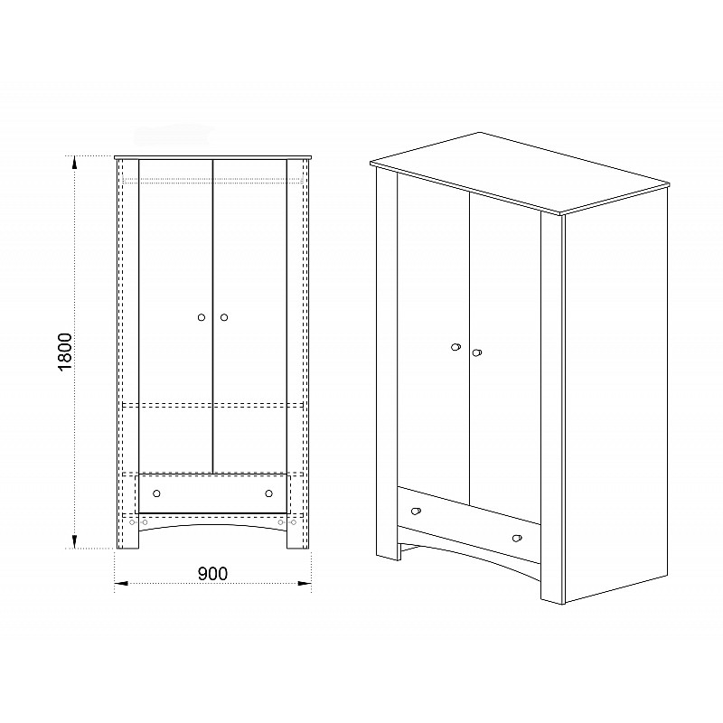 Ντουλάπα δίφυλλη με συρτάρι Bjorn 90x52.5x181cm sonoma μοριοσανίδα OSLO5300-1015 Ντουλάπα δίφυλλη με συρτάρι Bjorn 90x52.5x181cm sonoma μοριοσανίδα OSLO5300-1015
