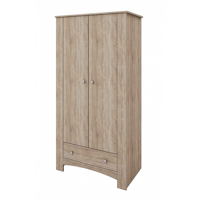 Ντουλάπα δίφυλλη με συρτάρι Bjorn 90x52.5x181cm sonoma μοριοσανίδα  OSLO5300-1015