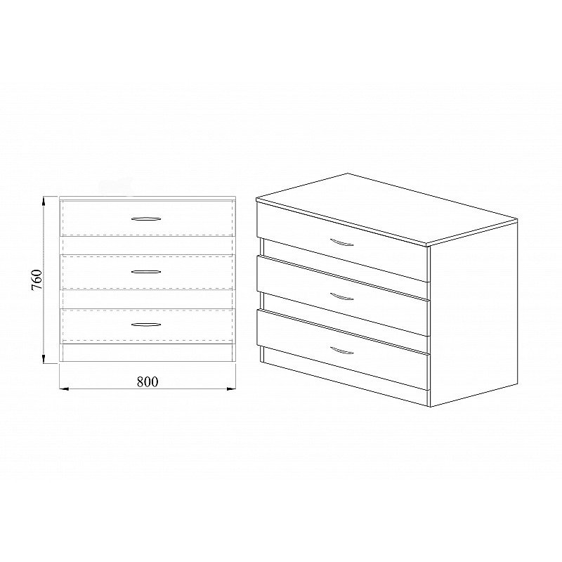 Συρταριέρα 80x43.5x76cm Bjorn sonoma μοριοσανίδα OSLO5300-3001
