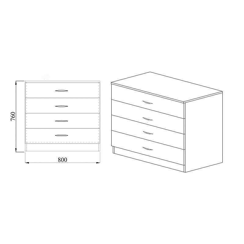 Συρταριέρα 80x43.5x76cm Bjorn sonoma μοριοσανίδα OSLO5300-3002