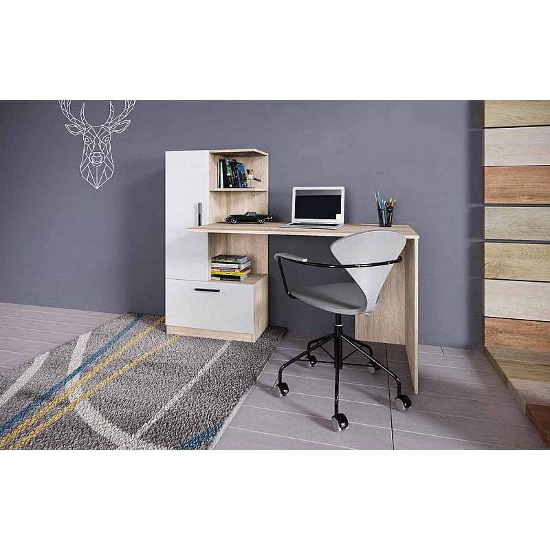 Γραφείο 150x95x120cm Bjorn Arven Oak Natural - Λευκό μοριοσανίδα OSLO5300-3059