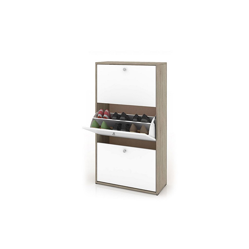Παπουτσοθήκη 67x28x123cm Bjorn sonoma – dark oak – λευκό μοριοσανίδα OSLO5300-4042