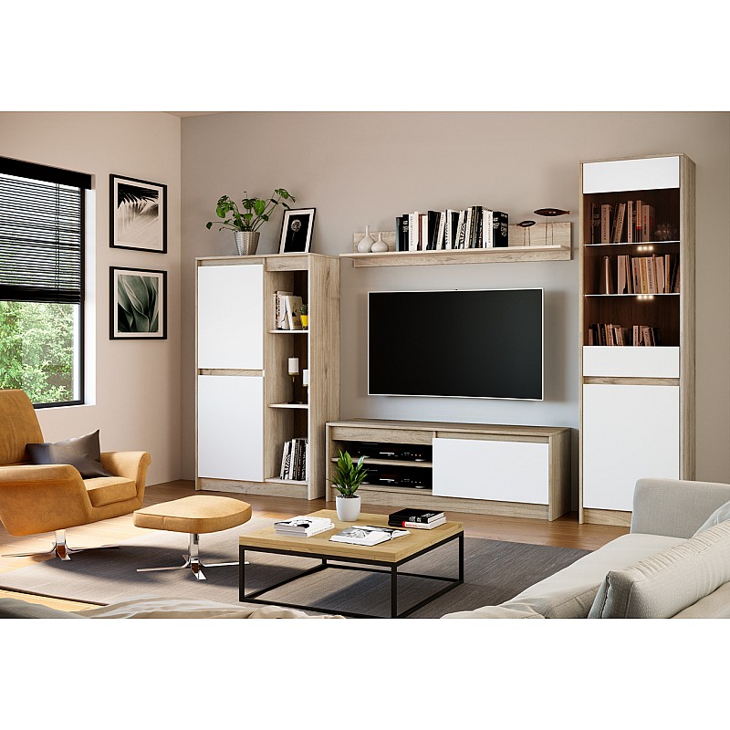 Σύνθεση σαλονιού 260/290x35.5x181cm Bjorn sonoma-λευκό μοριοσανίδα OSLO5300-6053