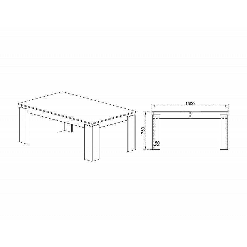 Τραπέζι τραπεζαρίας 150x90x76cm Bjorn Sonoma μοριοσανίδα OSLO5300-6239