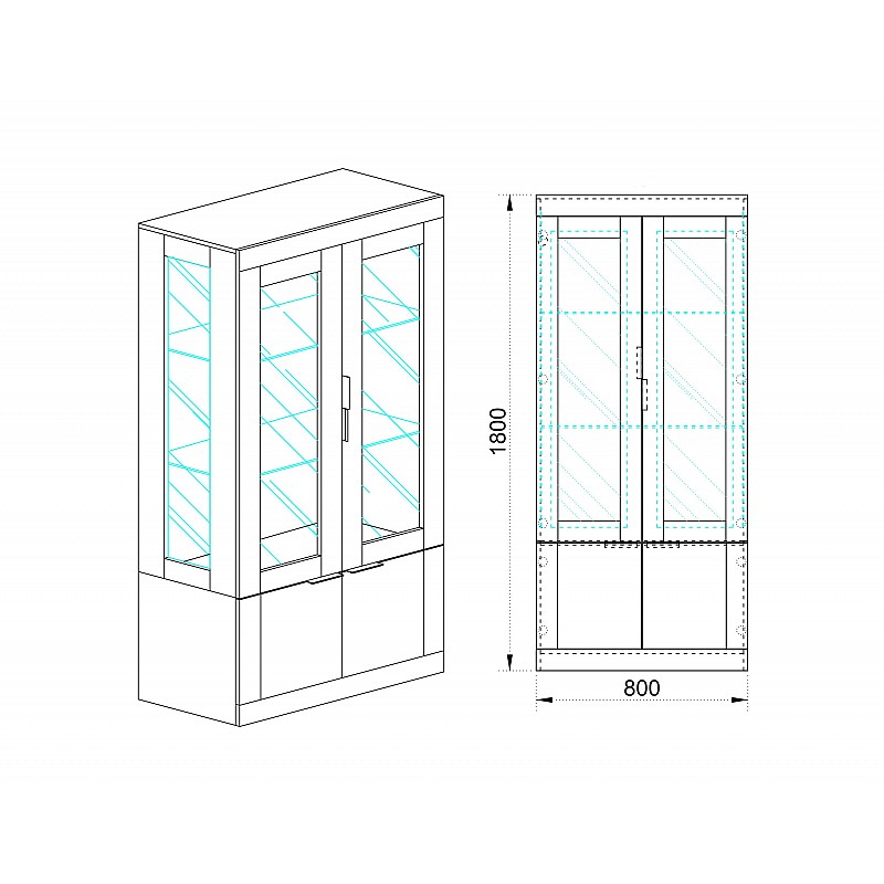 Βιτρίνα 80x40x181cm Bjorn sonoma μοριοσανίδα OSLO5300-6241 Βιτρίνα 80x40x181cm Bjorn sonoma μοριοσανίδα OSLO5300-6241