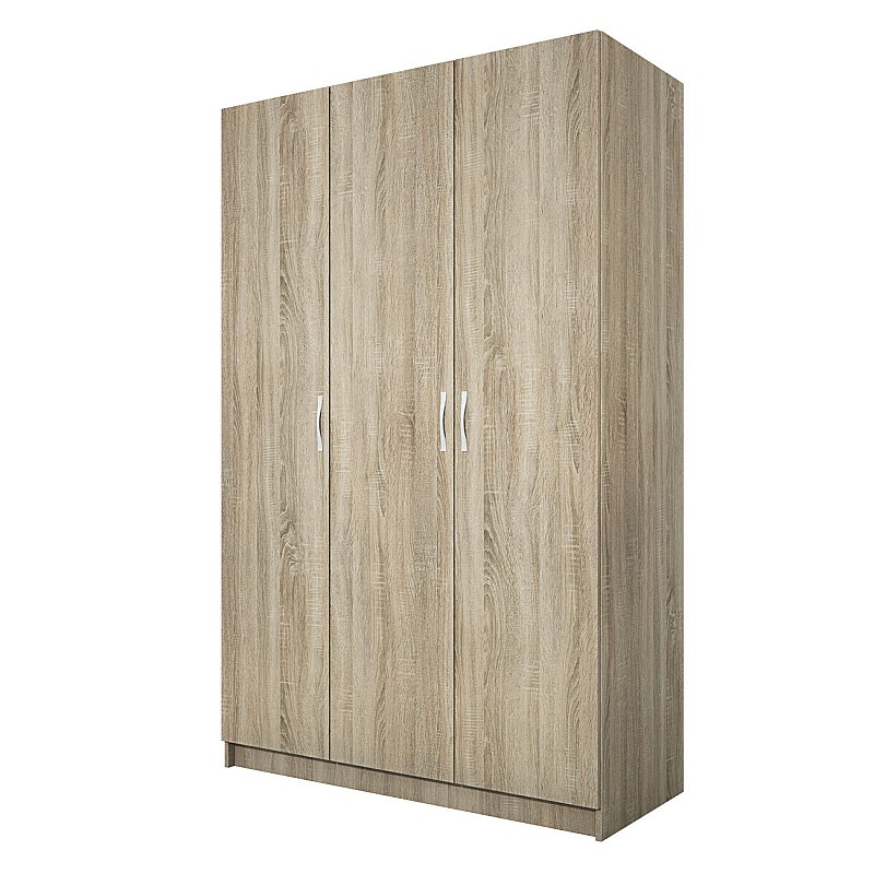 Ντουλάπα 3φυλλη sonoma μοριοσανίδα 120x52.5x191cm Bjorn OSLO5300-1002