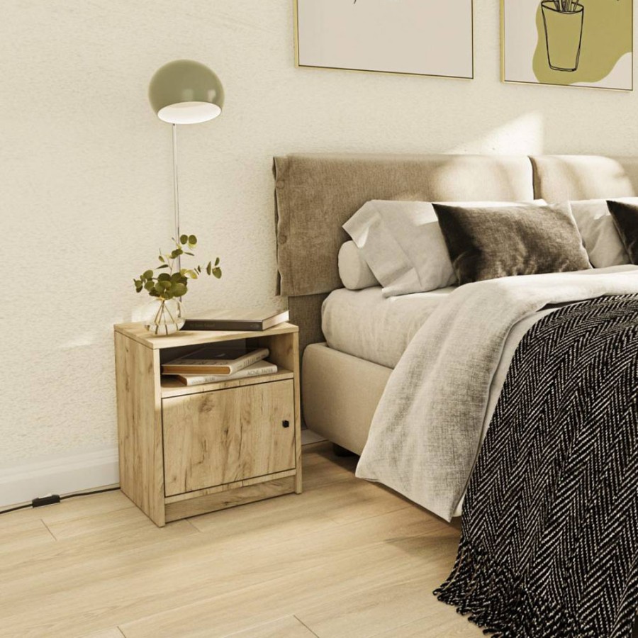 Κομοδίνο Luna Βελανιδιά 40x40x50cm