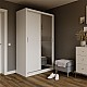Ντουλάπα Linea Λευκή με καθρέφτη 120x60x215cm Ντουλάπα Linea Λευκή με καθρέφτη 120x60x215cm