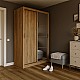 Ντουλάπα Linea Χρυσό Δρυς με καθρέφτη 120x60x215cm Ντουλάπα Linea Χρυσό Δρυς με καθρέφτη 120x60x215cm