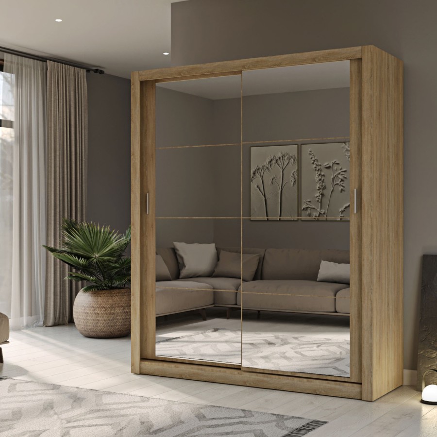 Ντουλάπα Reflex Σονόμα με καθρέφτη 180x60x215cm