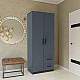 Ντουλάπα Δίφυλλη με συρτάρια Simple Γραφίτης 80x52x205cm