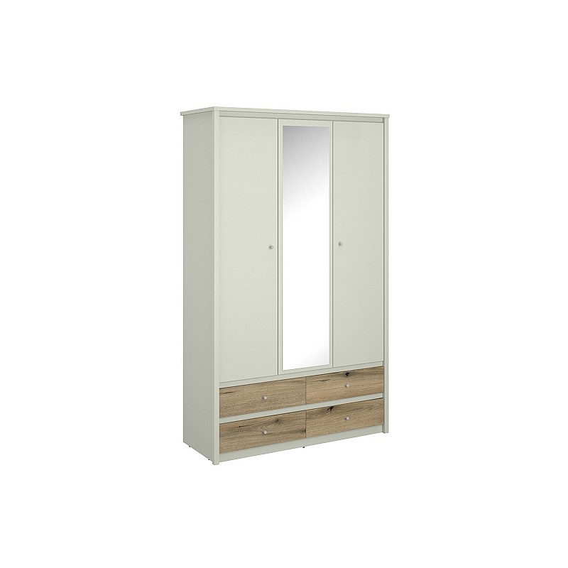Ντουλάπα Τρίφυλλη με καθρέφτη Karin Cashmere-Evoke Oak 127x50.5x210.5cm
