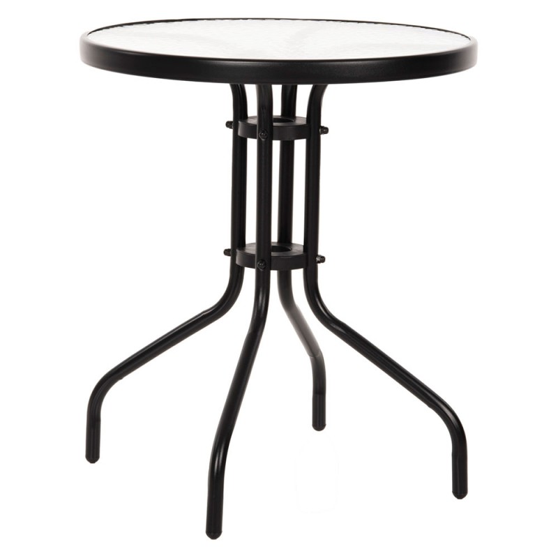 Τραπέζι Adam Μαύρο με Γυάλινη επιφάνεια Φ60x68cm Τραπέζι Adam Μαύρο με Γυάλινη επιφάνεια Φ60x68cm