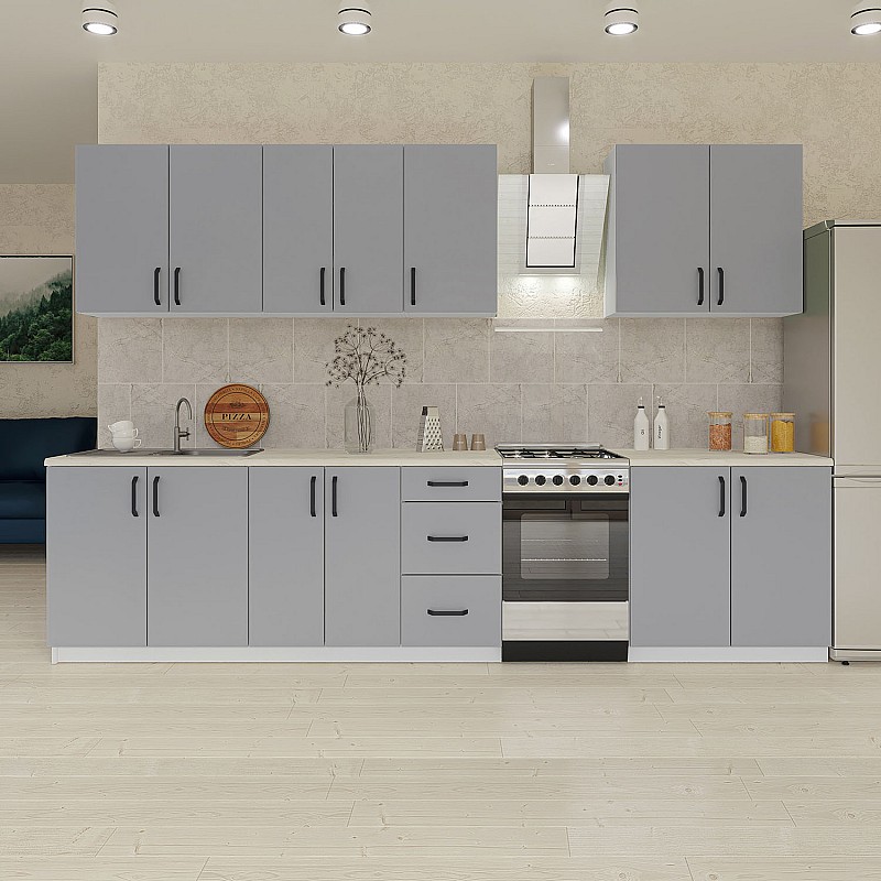 Κουζίνα Liana 8 Τεμαχίων Γκρι