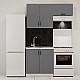Κουζίνα Modest Σετ 3 Κουτιών Ανθρακί Άνω Κουτιά 140cm Κάτω 80cm