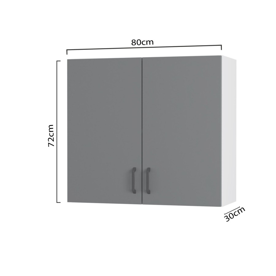 Modest Πάνω Ντουλάπι Ανθρακί 80x32x72εκ