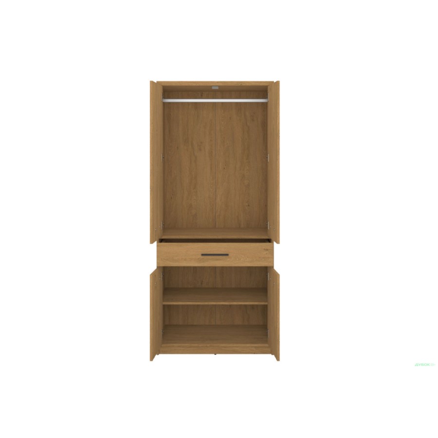 Ντουλάπα Δίφυλλη Pavi Βελανιδιά 84.3x55.1x197.2cm