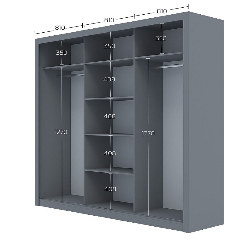 Ντουλάπα Grandio Cashmere 250x60x215cm Ντουλάπα Grandio Cashmere 250x60x215cm