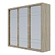 Ντουλάπα Grandio Σονόμα με καθρέφτη 250x60x215cm Ντουλάπα Grandio Σονόμα με καθρέφτη 250x60x215cm