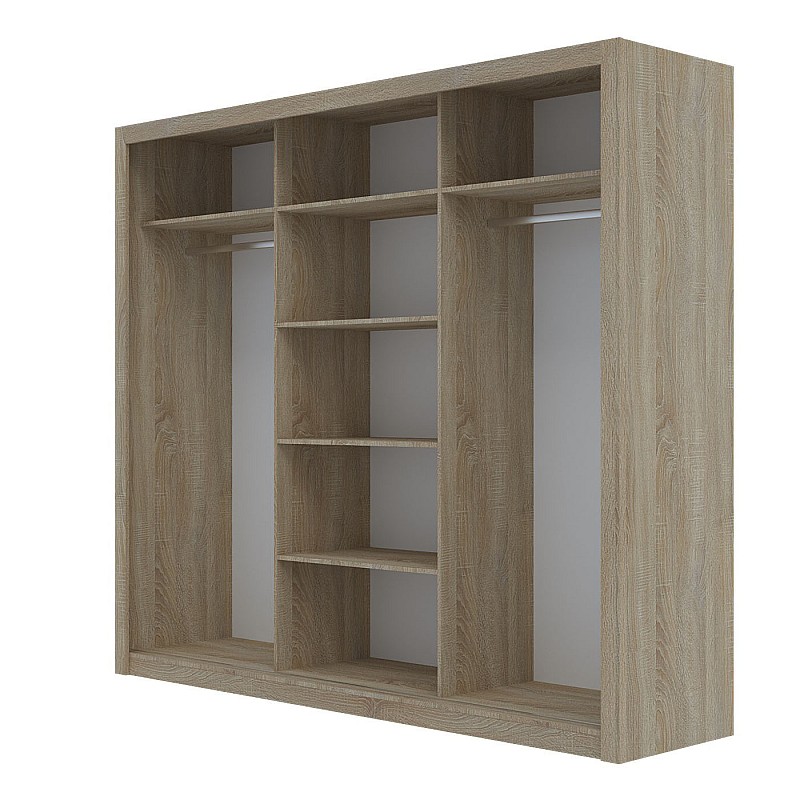 Ντουλάπα Grandio Σονόμα με καθρέφτη 250x60x215cm Ντουλάπα Grandio Σονόμα με καθρέφτη 250x60x215cm