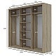 Ντουλάπα Grandio Σονόμα με καθρέφτη 250x60x215cm Ντουλάπα Grandio Σονόμα με καθρέφτη 250x60x215cm