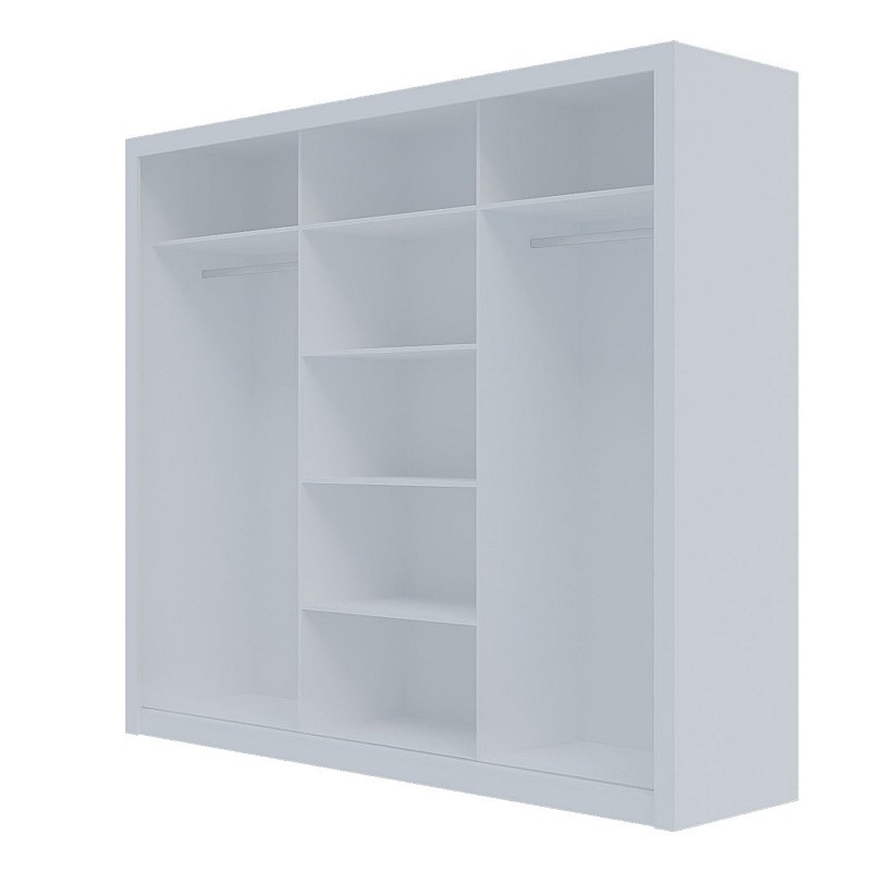 Ντουλάπα Grandio Λευκή με καθρέφτη 250x60x215cm Ντουλάπα Grandio Λευκή με καθρέφτη 250x60x215cm