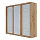 Ντουλάπα Grandio Χρυσό Δρυς με καθρέφτη 250x60x215cm Ντουλάπα Grandio Χρυσό Δρυς με καθρέφτη 250x60x215cm