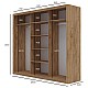 Ντουλάπα Grandio Χρυσό Δρυς με καθρέφτη 250x60x215cm Ντουλάπα Grandio Χρυσό Δρυς με καθρέφτη 250x60x215cm