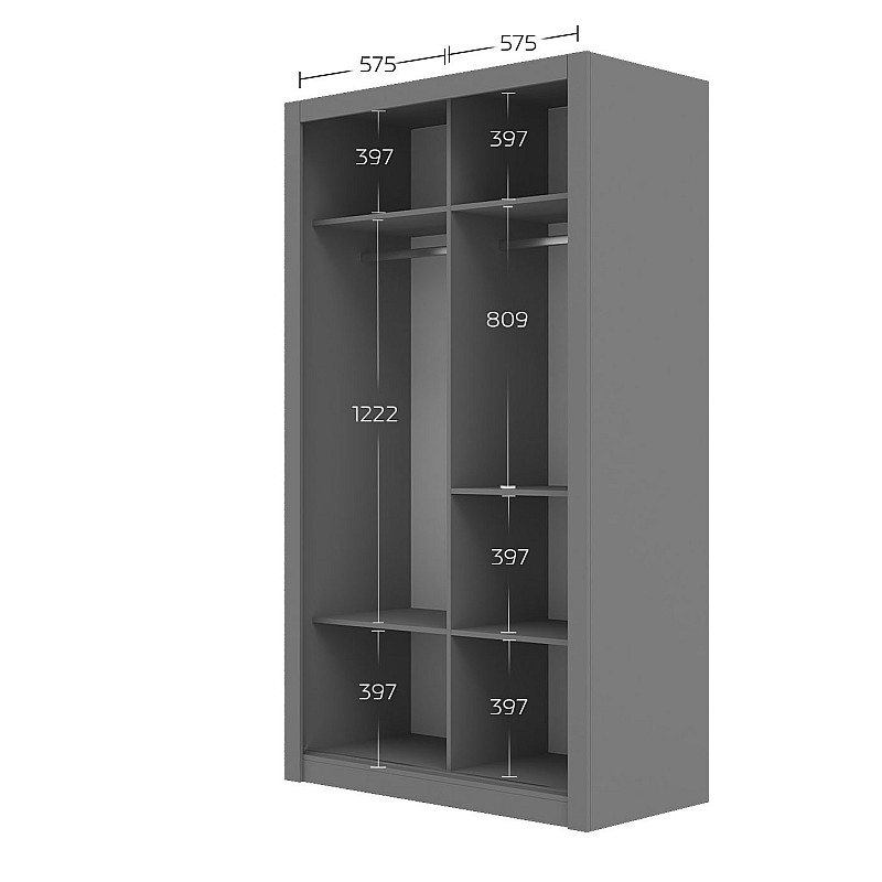 Ντουλάπα Linea Χρυσό Δρυς 120x60x215cm Ντουλάπα Linea Χρυσό Δρυς 120x60x215cm