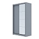 Ντουλάπα Linea Γκρι με καθρέφτη 120x60x215cm Ντουλάπα Linea Γκρι με καθρέφτη 120x60x215cm