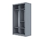 Ντουλάπα Linea Γκρι με καθρέφτη 120x60x215cm Ντουλάπα Linea Γκρι με καθρέφτη 120x60x215cm