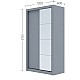 Ντουλάπα Linea Γκρι με καθρέφτη 120x60x215cm Ντουλάπα Linea Γκρι με καθρέφτη 120x60x215cm