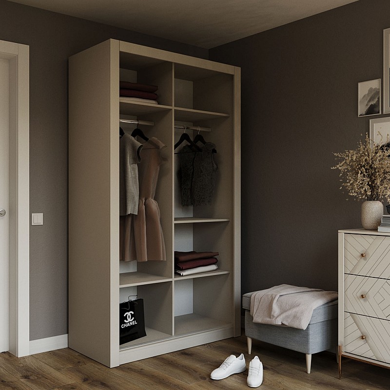 Ντουλάπα Linea Cashmere με καθρέφτη 120x60x215cm Ντουλάπα Linea Cashmere με καθρέφτη 120x60x215cm
