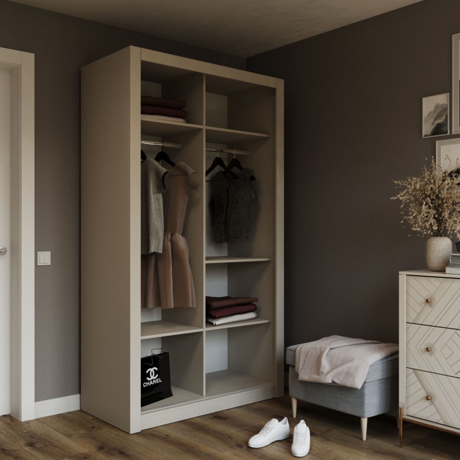 Ντουλάπα Linea Cashmere με καθρέφτη 120x60x215cm