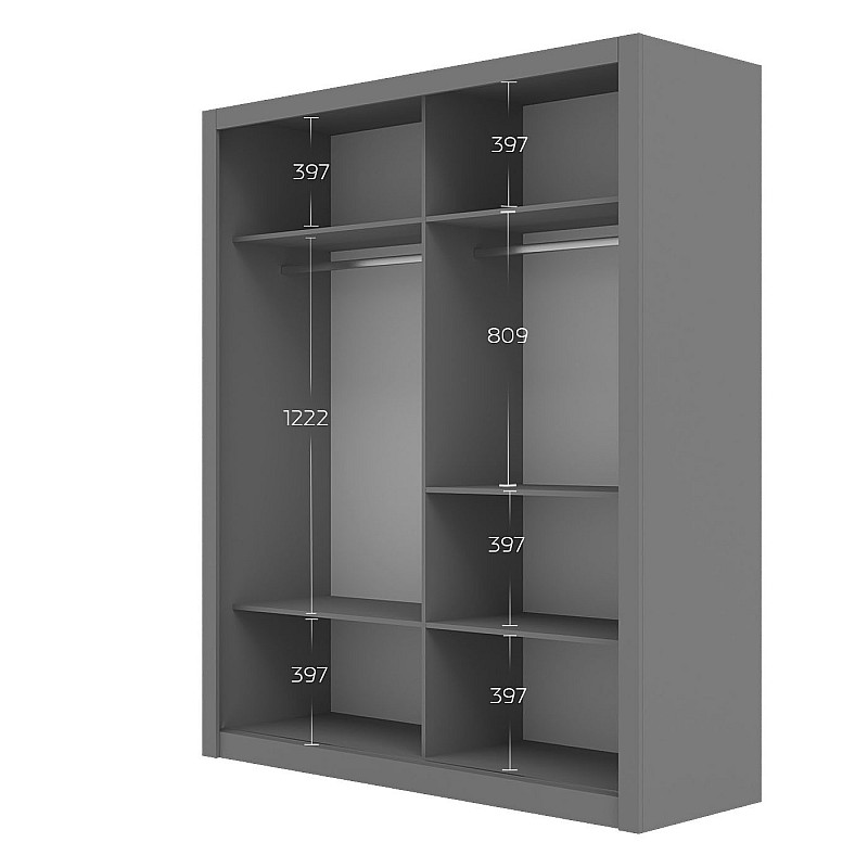 Ντουλάπα Reflex Σονόμα με καθρέφτη 180x60x215cm Ντουλάπα Reflex Σονόμα με καθρέφτη 180x60x215cm