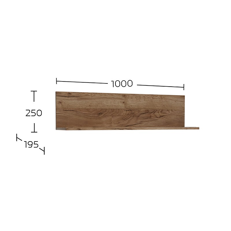 Κρεμαστό Ράφι Callisto-100 Σκούρο Δρυς 100x19.5x25cm Κρεμαστό Ράφι Callisto-100 Σκούρο Δρυς 100x19.5x25cm