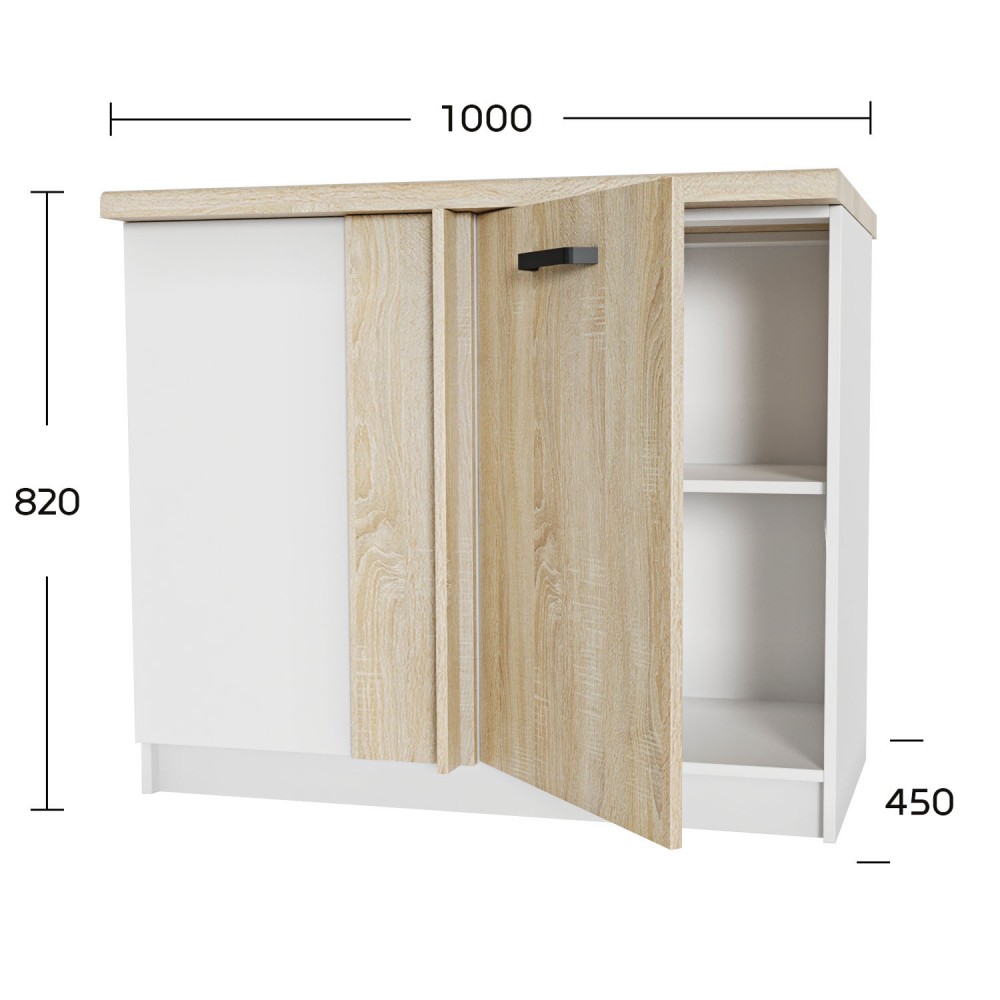 Anita Κάτω Γωνιακό Ντουλάπι Σονόμα 100x60x82cm.