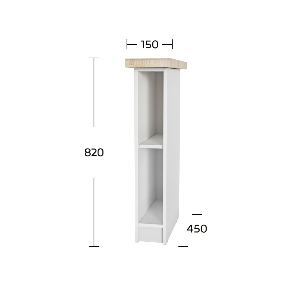 Anita Κάτω Ντουλάπι Λευκό 15x60x82cm