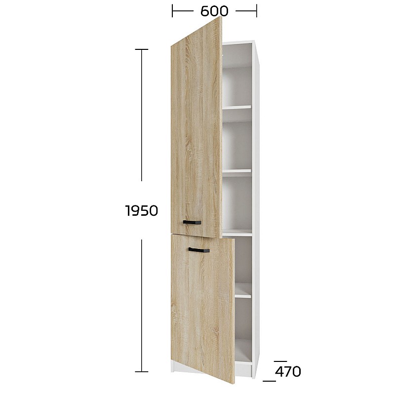 Anita Στήλη Κουζίνας Σονόμα 50x47x195cm Anita Στήλη Κουζίνας Σονόμα 50x47x195cm