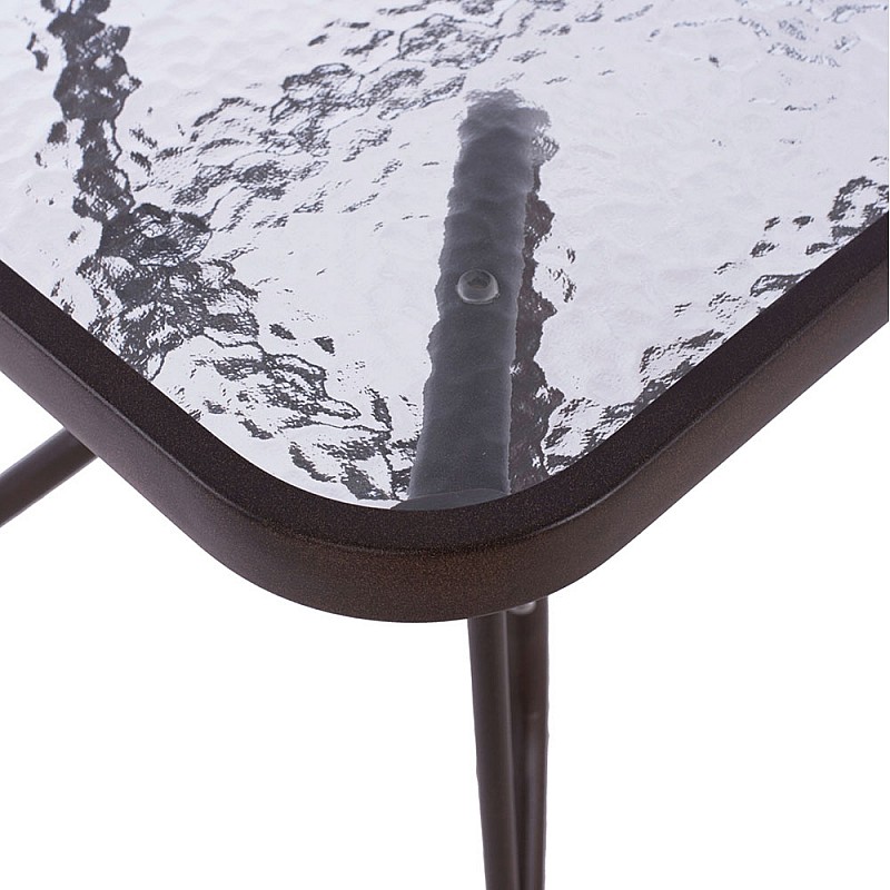 Τραπέζι Venus Καφέ με Γυάλινη επιφάνεια 110x60x71cm