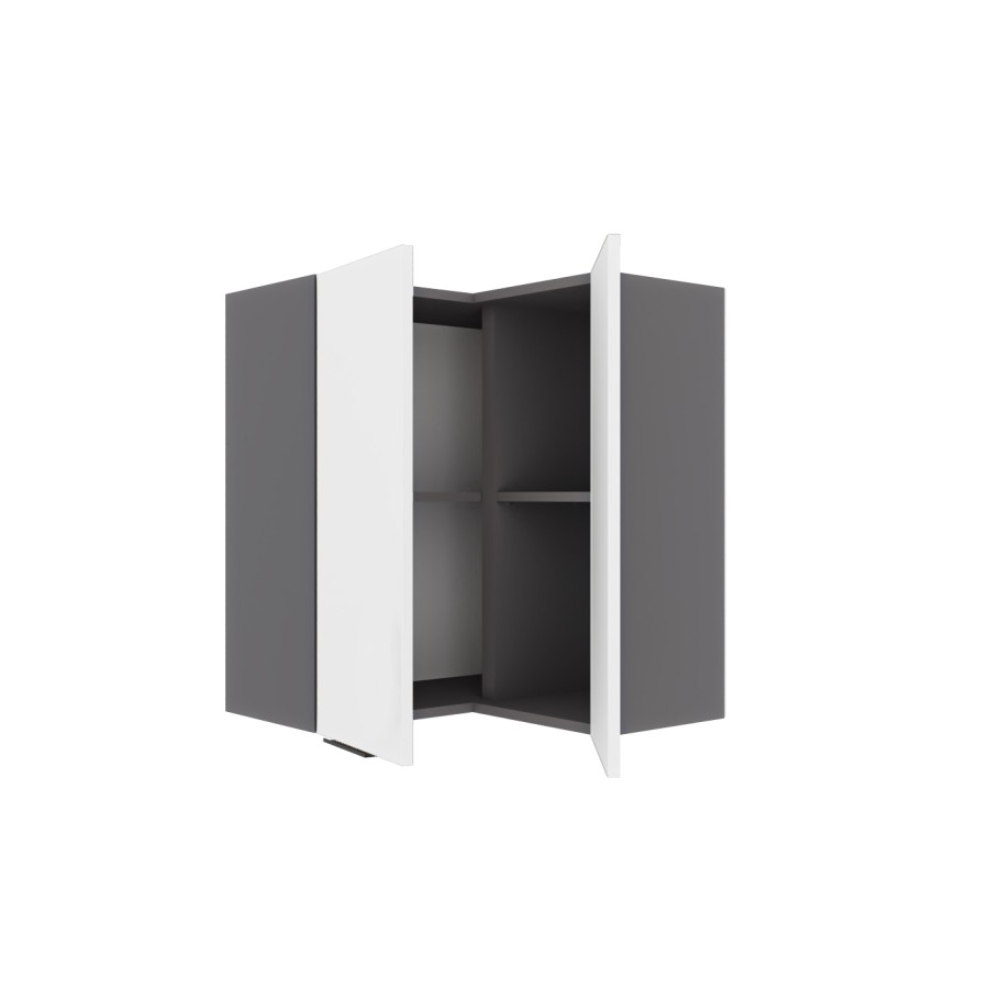 Craft Πάνω Ντουλάπι Γωνιακό Λευκό 60-60x30x72cm