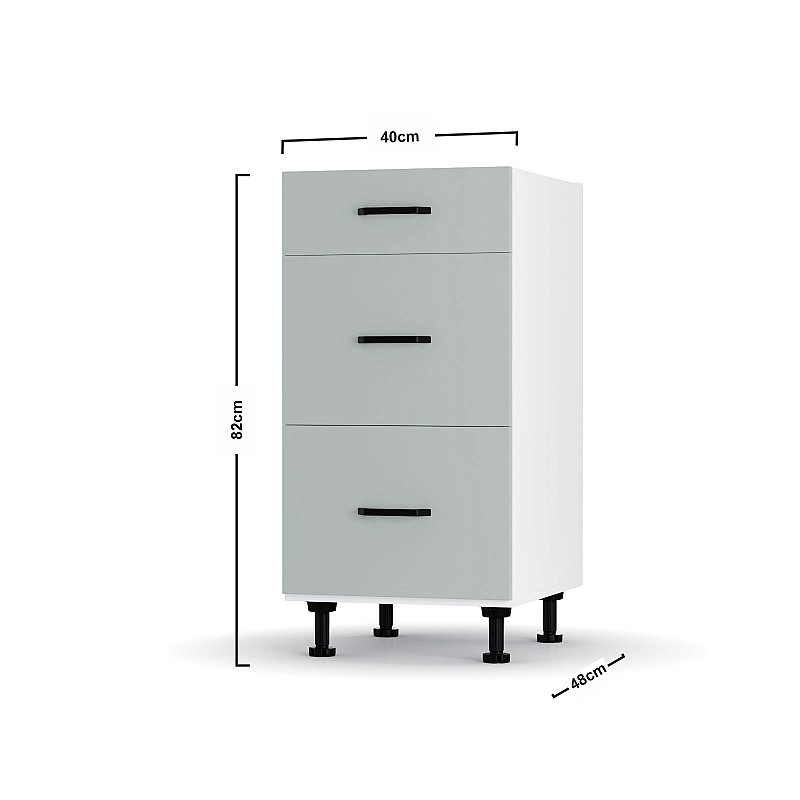 Modest Κάτω Ντουλάπι Συρταριέρα Γκρι  40x48x82 εκ