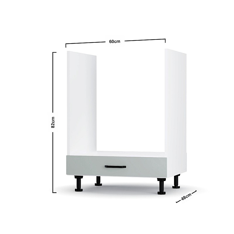 Modest Κάτω Ντουλάπι Φούρνου Γκρι 60x48x82cm