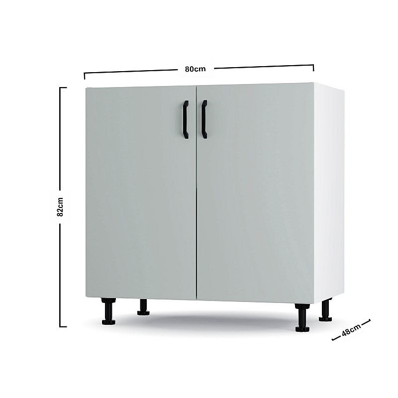 Modest Κάτω Ντουλάπι Νεροχύτη Γκρι 80x48x82cm