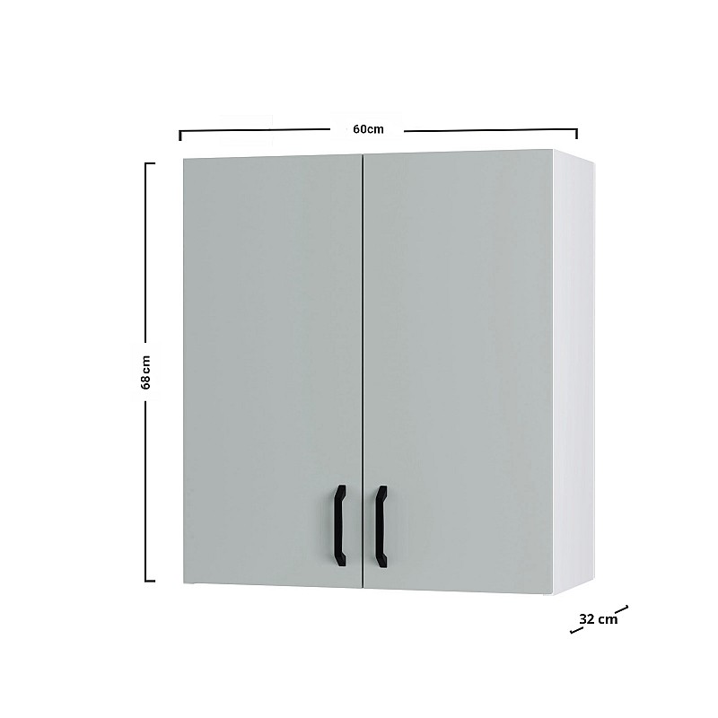 Modest Πάνω Ντουλάπι Απορροφητήρα Γκρι 60x32x68εκ