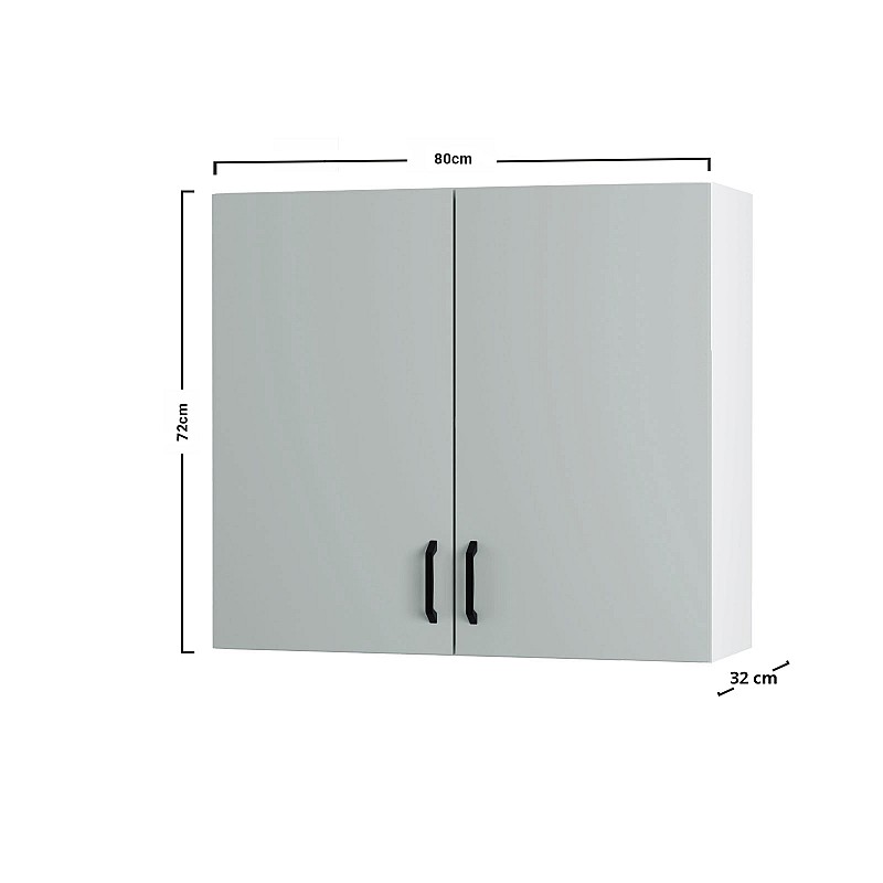 Modest Πάνω Ντουλάπι Γκρι 80x32x72εκ