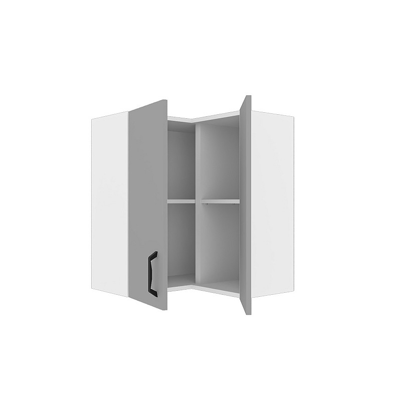 Modest Πάνω Ντουλάπι Γωνιακό Γκρι 60-60x32x72cm