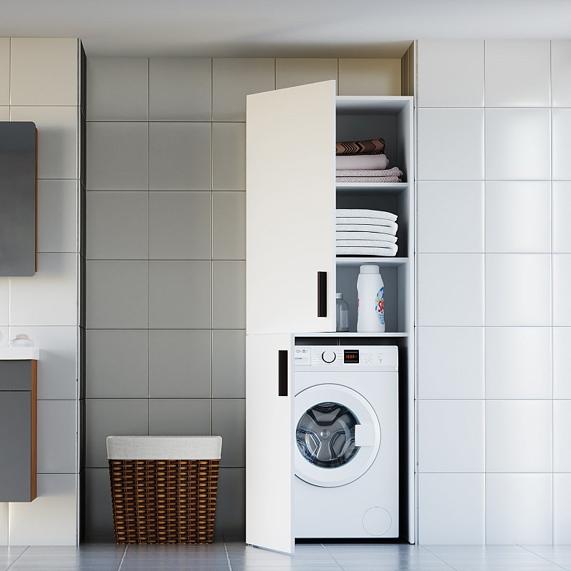 Ντουλάπα Πλυντηρίου LAUNDRY Λευκό 70x70x190cm