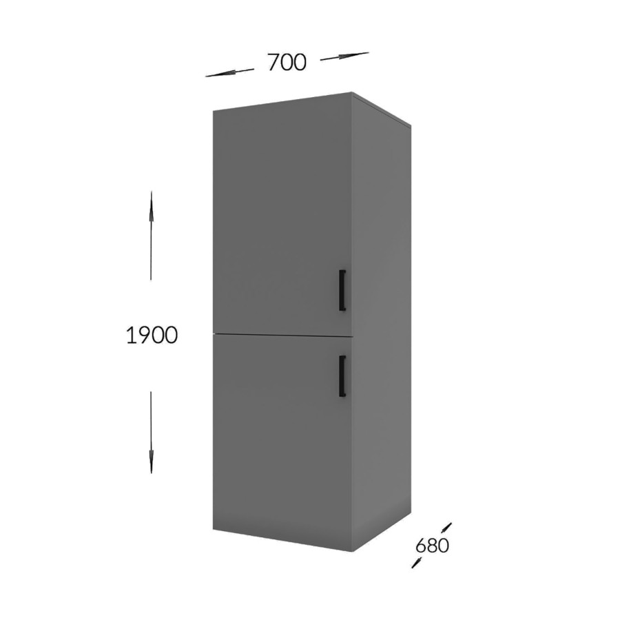 Ντουλάπα Πλυντηρίου Laundry Γκρι 70x68x190cm