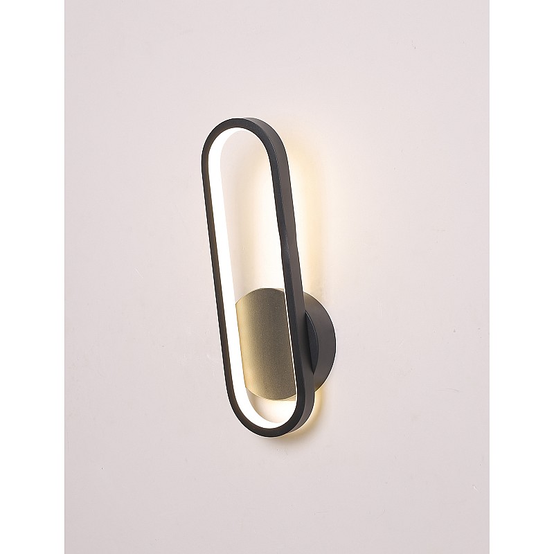 Φωτιστικό Τοίχου Led 14W 4000K Μαύρο 12x7x34cm